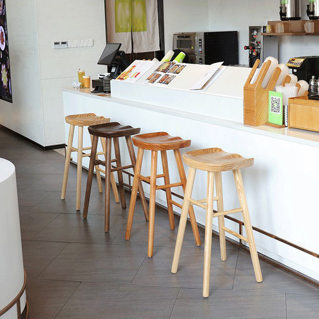 Modern Bristol Solid Wood Bar Stool Backless Footrest Barstool - Main Image